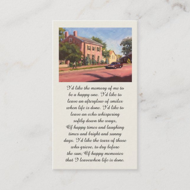 Red Yellow Pink Green Blue Sympathy Card Visitenkarte (Vorderseite)