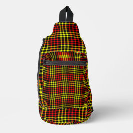 Red Yellow Plaid Checker Seamless Pattern Crossbody Bag