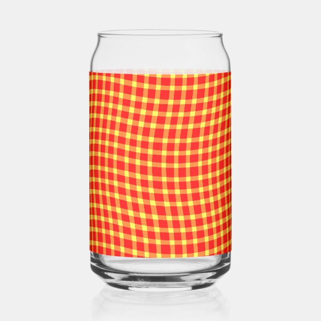 Red Yellow Plaid Checker Seamless Pattern Dosenglas (Vorderseite)