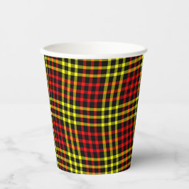 Red Yellow Plaid Checker Seamless Pattern Pappbecher