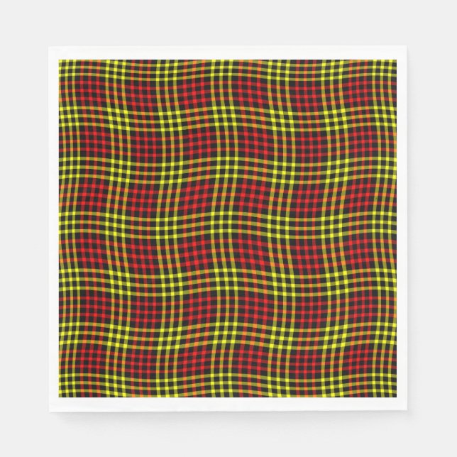 Red Yellow Plaid Checker Seamless Pattern Serviette (Vorderseite)