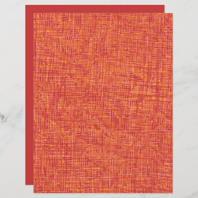 Red Yellow Thin Lines Texture Scrapbook Paper (Vorne/Hinten)