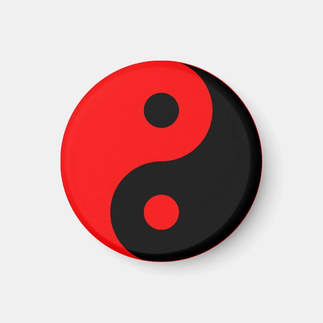 Red Yin Yang Symbol Magnet (Vorne)