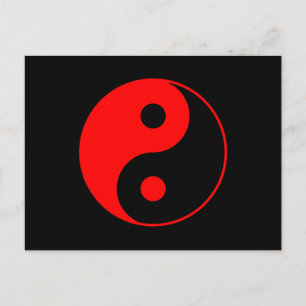 Red Yin Yang Symbol Postcard Postkarte