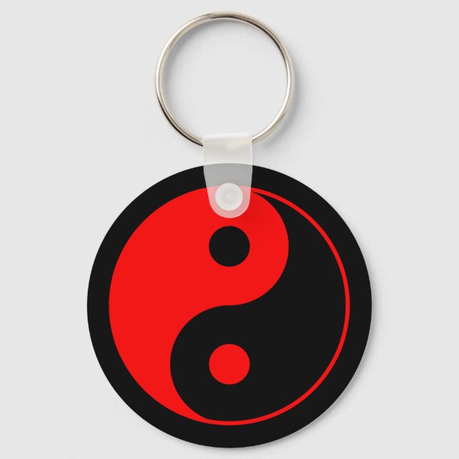 Red Yin Yang Symbol Schlüsselanhänger (Vorderseite)
