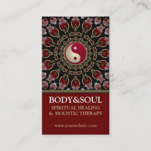 Red YinYang Eastern New Age Business Cards Visitenkarte