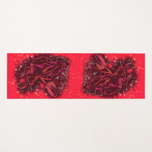 Red Yoga Mat Bulls laufen in der Starry Night Yogamatte