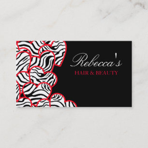 Red zebra Herz Design Business Card Visitenkarte