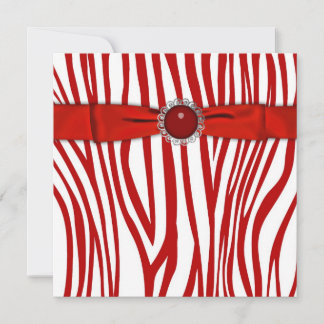 Red Zebra Party Einladung
