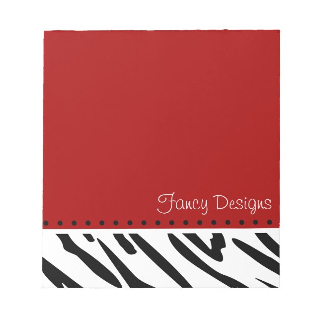 Red Zebra Print Notizblock (Vorderseite)