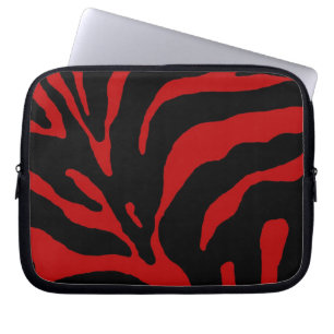 Red Zebra Stripe Animal Print Laptopschutzhülle
