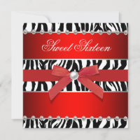 Red Zebra Sweet 16 Geburtstagsparty