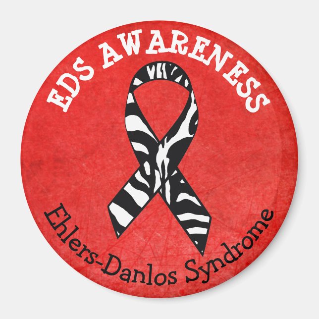 Red Zebras EDS Ehlers-Danlos Syndrom Magnet (Vorne)