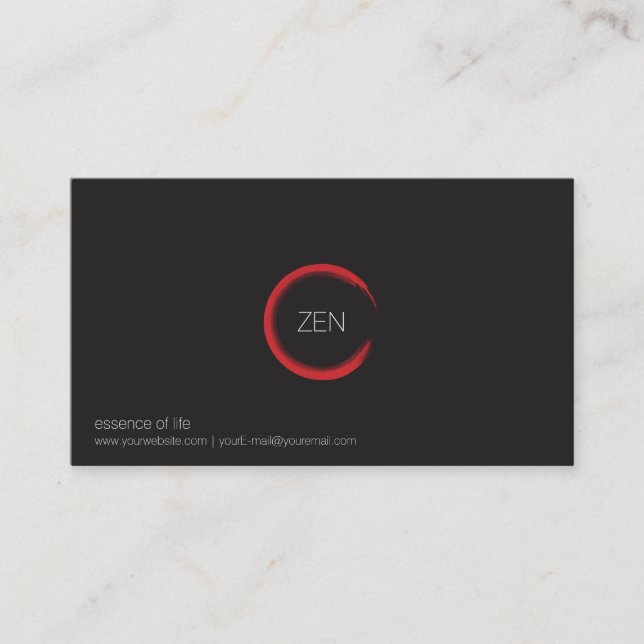 Red Zen Business Card Visitenkarte (Vorderseite)