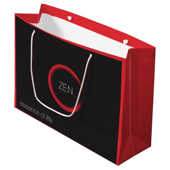 Red Zen Große Geschenktasche Große Geschenktüte (Vorderseite Schrägansicht)