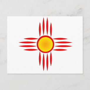 Red Zia Sun God Postkarte