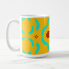 Red Zia Symbols New Mexico Türkis Feathers Kaffeetasse