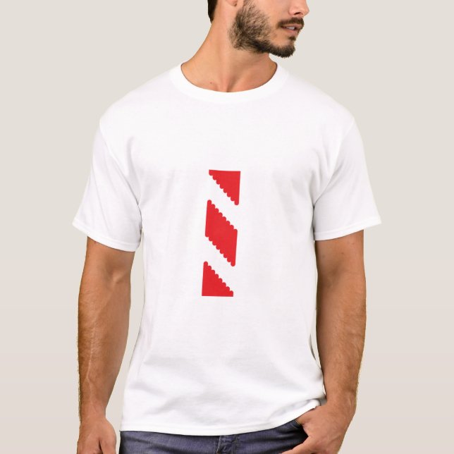 Red Zigzag Symbol T - Shirt (Vorderseite)