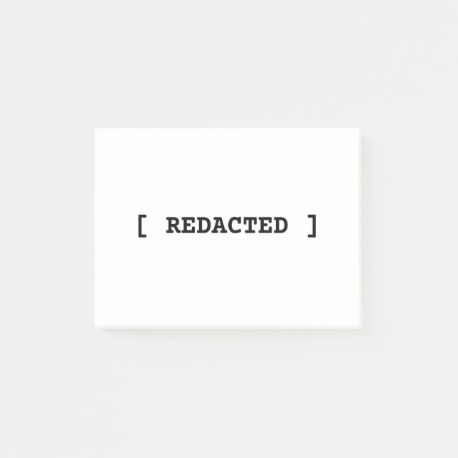 [ REDACTED ] Minimalist Professional Post-it Notes Klebezettel (Vorderseite)