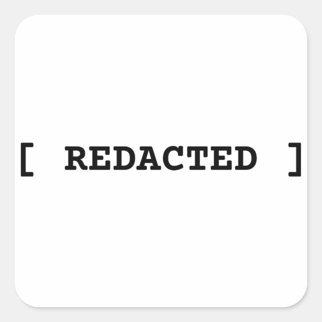 [ REDACTED ] Minimalist Typographic Secret Sticker (Vorderseite)