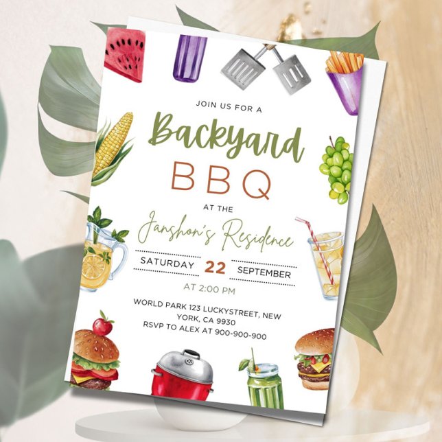Redaktionelle GRILLEN Einladung, Barbeque Party ei Einladung (Von Creator hochgeladen)