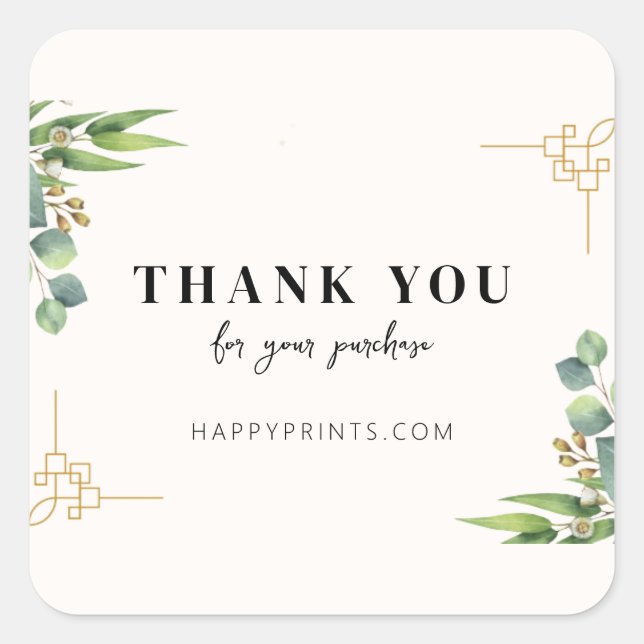 Redaktioneller Dank für Ihre Bestellung Quadratischer Aufkleber (Vorderseite)