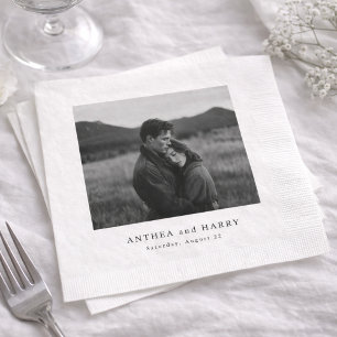 Redaktionelles Foto Serif Schwarz Weiß Hochzeit Serviette