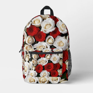 RedandWhiteRoses Bedruckter Rucksack
