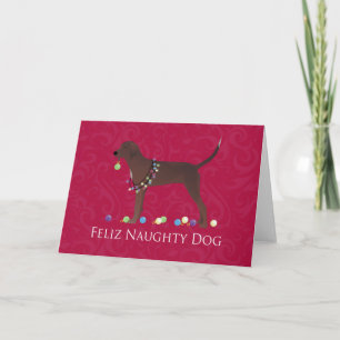 Redbone Coonhound Christmas Feiertagskarte
