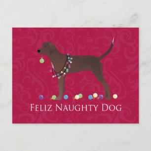 Redbone Coonhound Christmas Feiertagspostkarte
