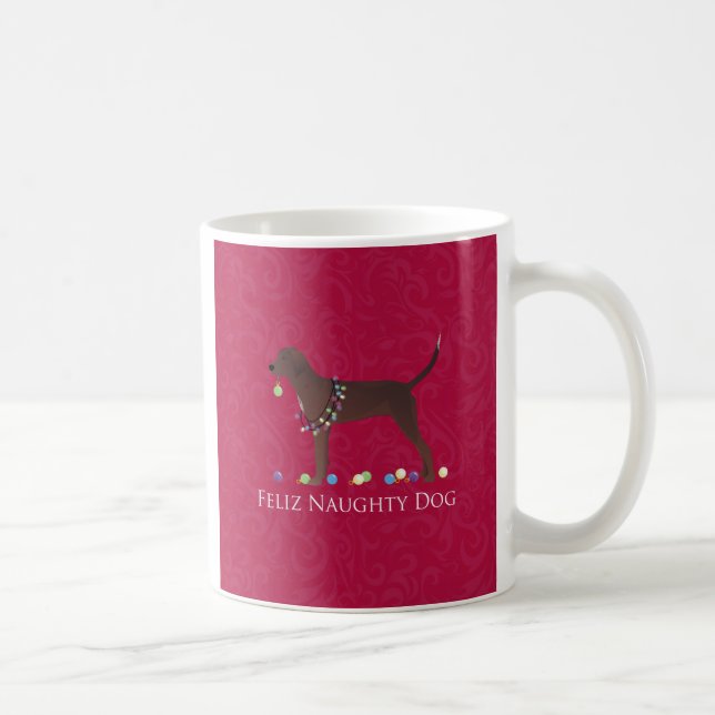 Redbone Coonhound Christmas Kaffeetasse (Rechts)