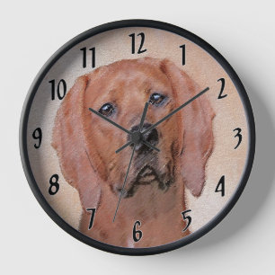 Redbone Coonhound-Gemälde - Süße originelle Hundek Uhr