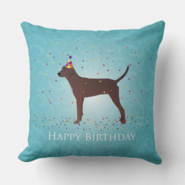 Redbone Coonhound Happy Birthday Design Kissen