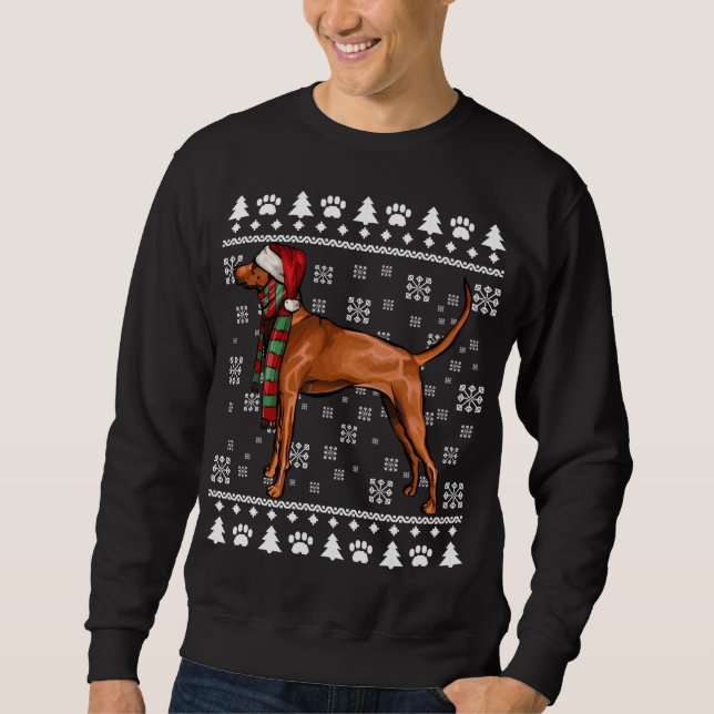 Redbone Coonhound Hund Weihnachtsmannmütze Xmas Ug Sweatshirt (Vorderseite)