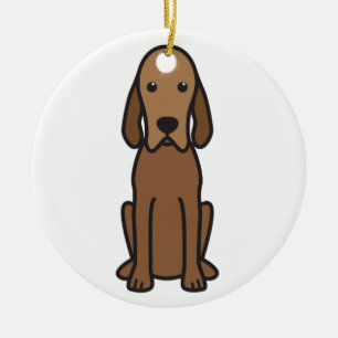 Redbone Coonhound-HundeCartoon Keramikornament