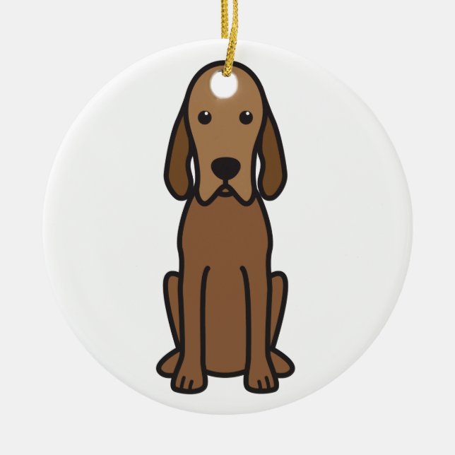 Redbone Coonhound-HundeCartoon Keramikornament (Vorne)