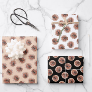 Redbone Coonhound-Malerei Süße Original-Hunde-Kuns Geschenkpapier Set
