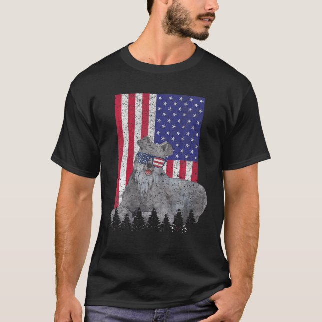 Redbone Coonhound Patriotic Dog USA Pride American T-Shirt (Vorderseite)