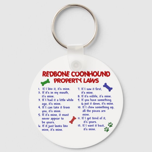 REDBONE COONHOUND Property Laws 2 Schlüsselanhänger (Vorderseite)