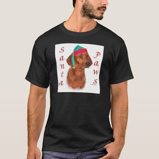 Redbone Coonhound Santa Paws T-Shirt (Vorderseite)