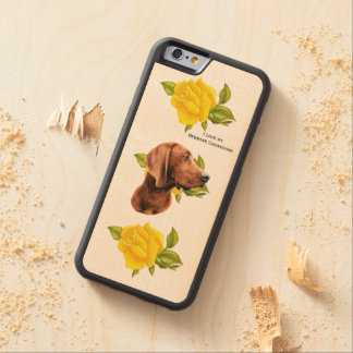 Redbone Coonhound und gelbe Rosen Bumper iPhone 6 Hülle Ahorn
