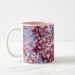 Redbud Tree Pink Floral Bee Zweifarbige Tasse