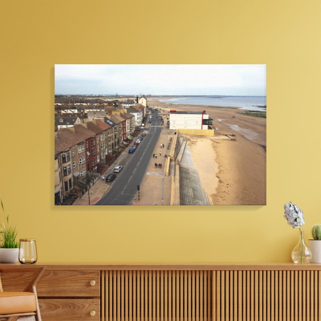 Redcar Beach vom Beacon aus Leinwanddruck (Insitu (Wohnzimmer))