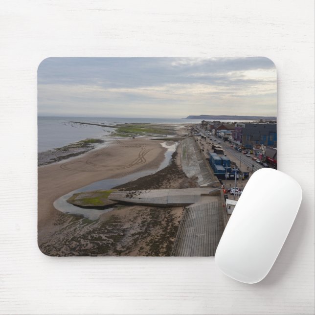 Redcar Beach vom Beacon aus Mousepad (Mit Mouse)