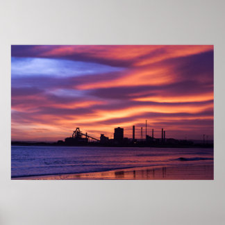 Redcar Steel Works bei Sunrise Poster