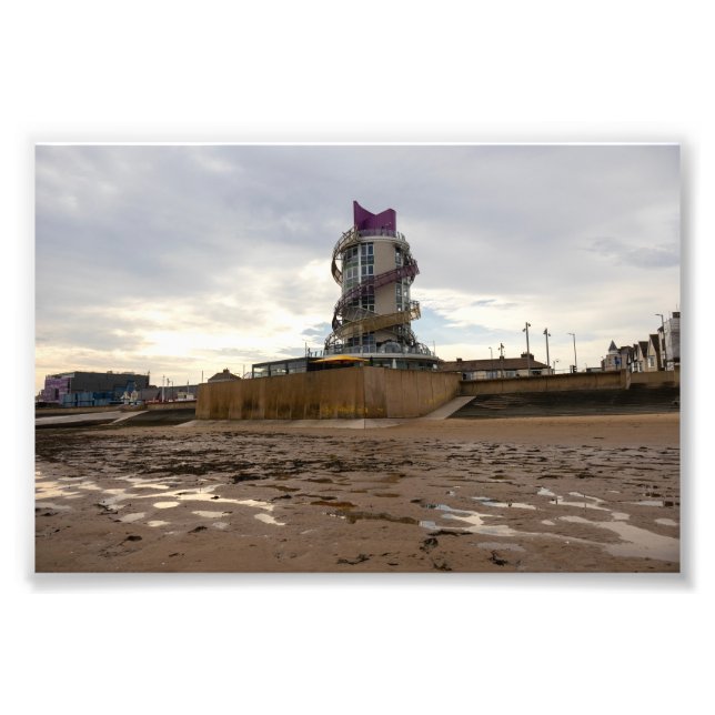 Redcar Strand und Beacon Fotodruck (Vorne)