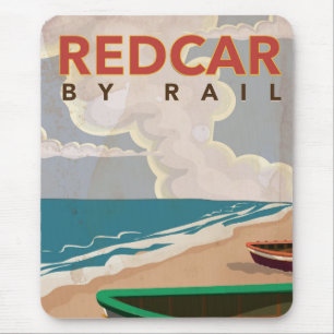 Redcar Vintage Reiseplakat Mousepad