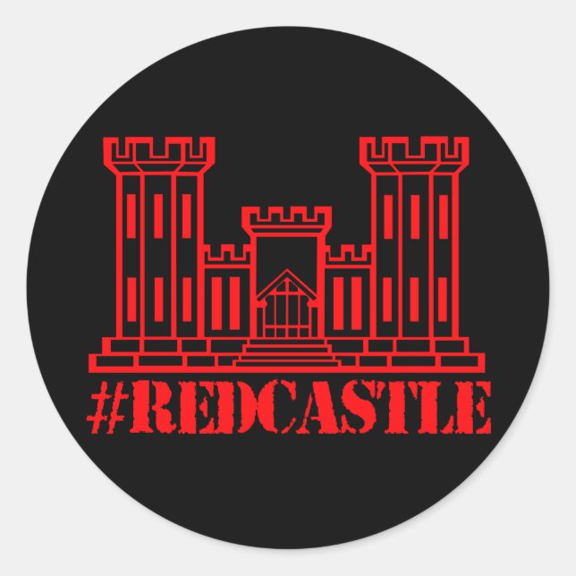 #Redcastle Combat Engineer (Large Castle) Runder Aufkleber (Vorderseite)