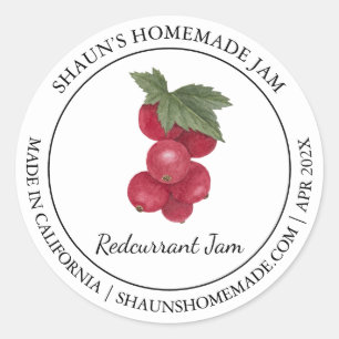 Redcurrant Jam Modern Label Runder Aufkleber