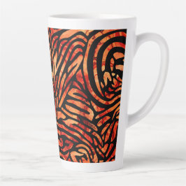 Reddish Brown Zebra Strape Design Milchtasse